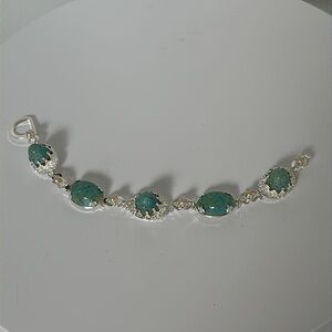 Elegant 925 Silver Real Stones Bracelet